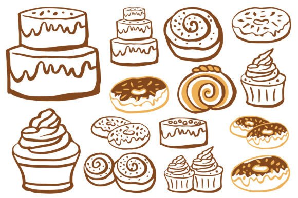 Download Brown Cake Outline Style - Premium Resources